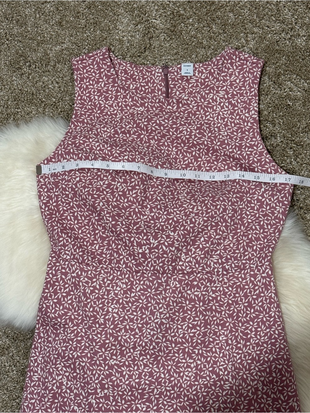Old Navy Rose-Mauve Sleeveless Floral Sheath Dress Size S - Picture 3 of 7